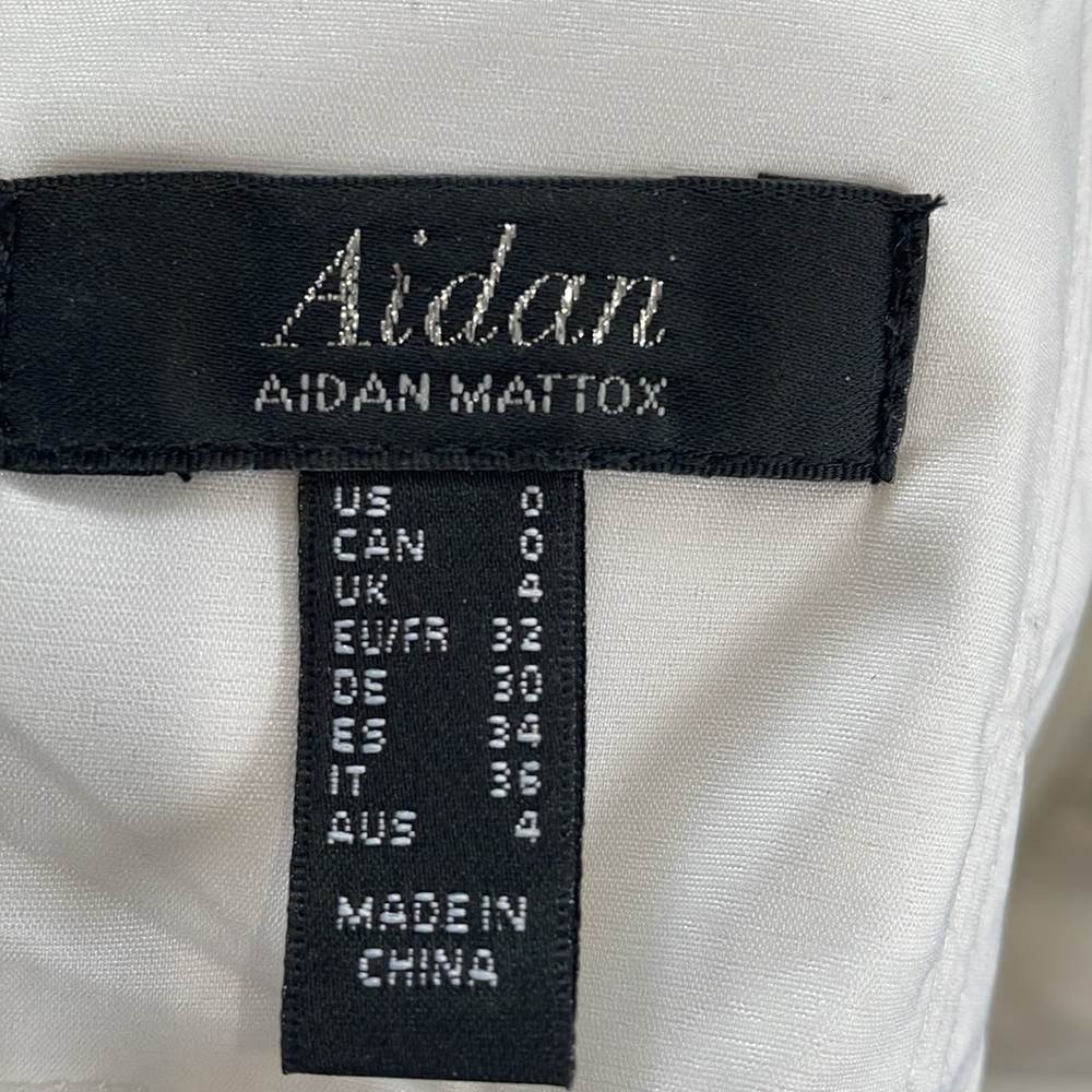 NWT Aidan Mattox cream strapless crepe wedding feminine formal dress. Size 0 - Picture 11 of 12